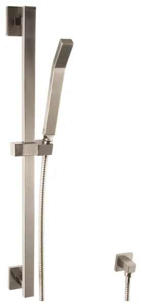 Milan Flexible Hose Shower Kit with Slide Bar and Separate Water Outlet, Nickel