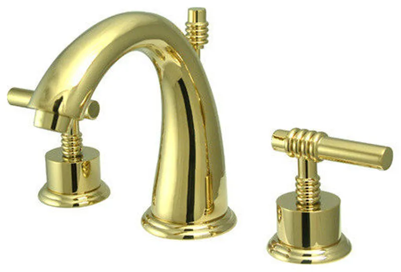 Milano Two Handle 8" to 16" Widespread Lavatory Faucet With Brass Pop-up