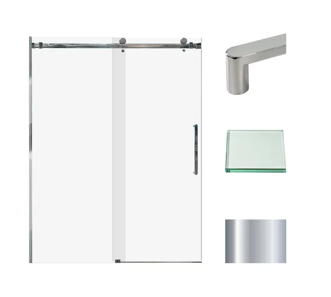 Miles 56-59 in. W x 76 in. H Barn Shower Door With Clear Glass