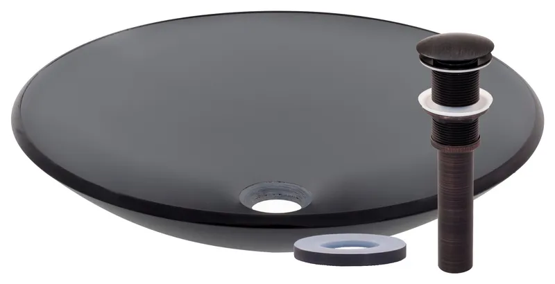 Miseno MNO-G613 Circular 18" Tempered Glass Vessel Bathroom Sink - Oil Rubbed