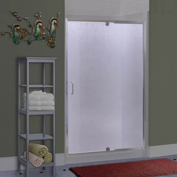 Miseno MSDR4269 Suave 69"H x 36-42"W Hinged Framed Shower Door - Brushed Nickel