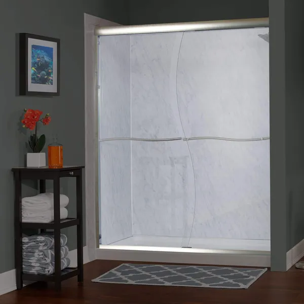 Miseno MSDS6072Q Suave 72"H x 58-60"W Sliding Framed Shower Door - Brushed