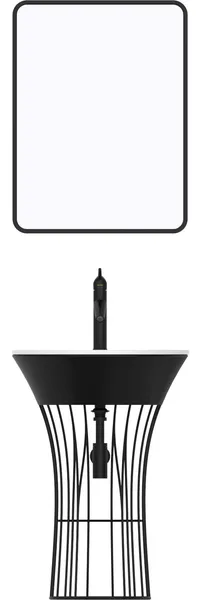 Miseno MVIN24SN San Nicolas 22" Circular Stainless Steel Pedestal - Matte Black