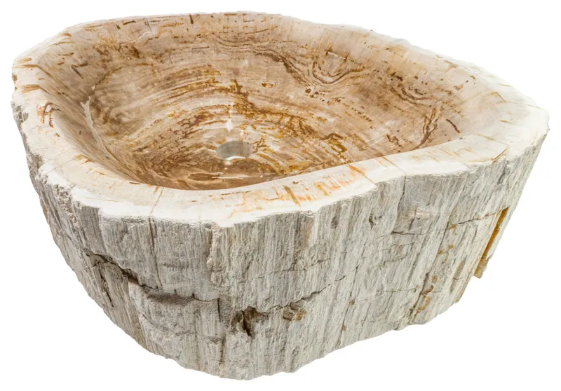 Miseno MVS-NOSV-FW-NODRAIN 17" Specialty Natural Stone Vessel - Fossil Wood