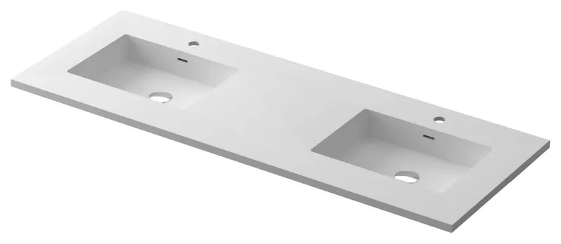 Miseno MVT-60D-313SQ1HSS Forever 60" Solid Surface Vanity Top - Matte White