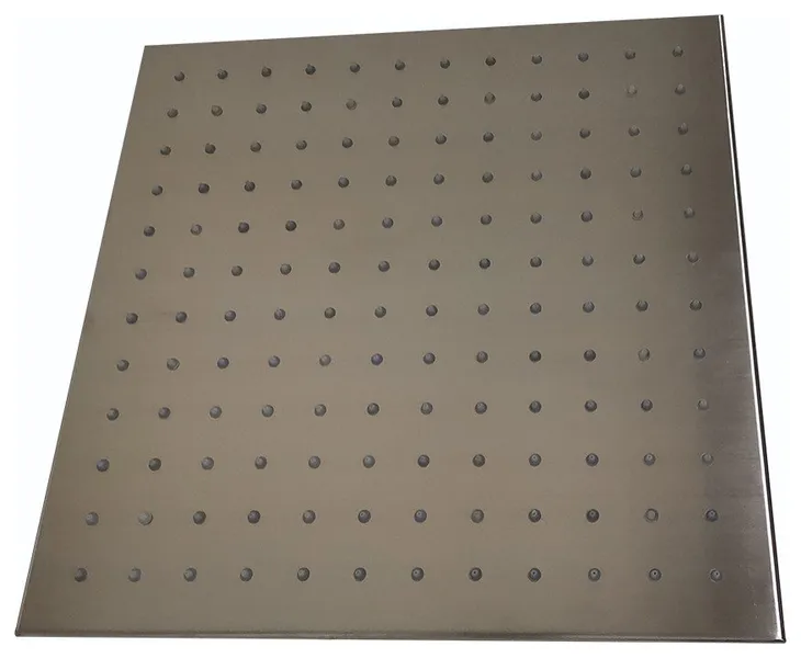Modern 16" LED Square Stainless Steel Rain Showerhead, Brushed Nickel