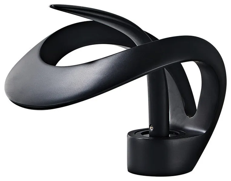 Modern Elegant Waterfall Bathroom Sink Faucet Single Handle Solid Brass, Black, Short