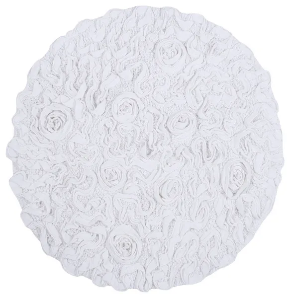 Modesto Collection 100% Cotton Tufted Round Bath Rug, 22" Round, White
