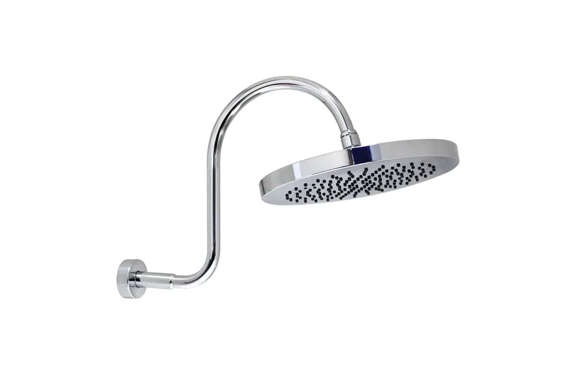 MODONA's 10" Rain Shower Head With "S" Gooseneck Shower Arm, Polished Chrome