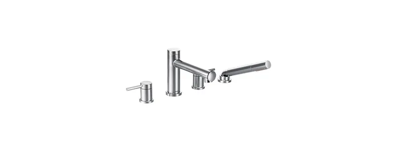 Moen Align Chrome Two-Handle Roman Tub Faucet Includes Hand Shower T394