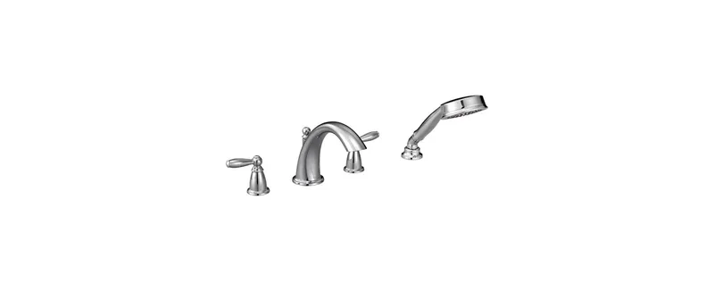 Moen Brantford 2-Handle Low Arc Roman Tub Faucet Includes Hand Shower, Chrome