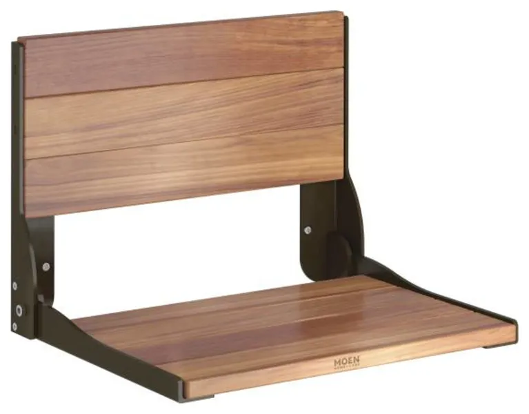 Moen DN7110OWB Wall Mounted Wood Shower Seat from the Home Care Collection