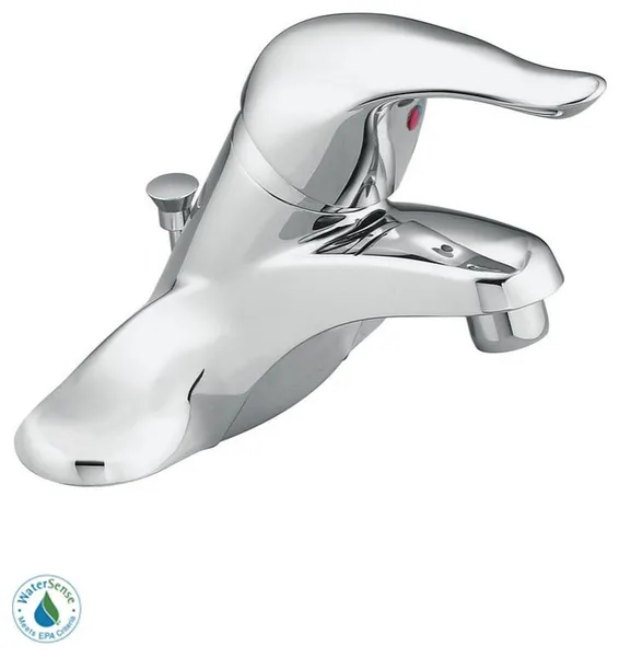 Moen L64625 Single Handle Centerset Bathroom Faucet - Chrome