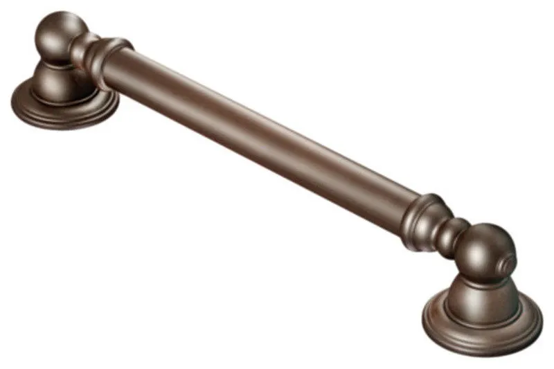 Moen Oil Rubbed Bronze 12in Grab Bar for Kingsley Collection, SecureMount