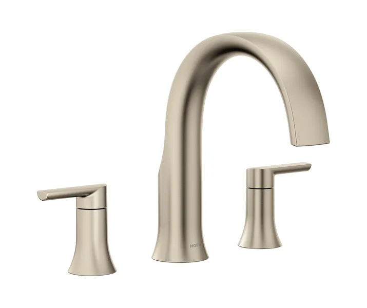 Moen TS983 Doux Widespread Deck Mounted Roman Tub Filler - Brushed Nickel