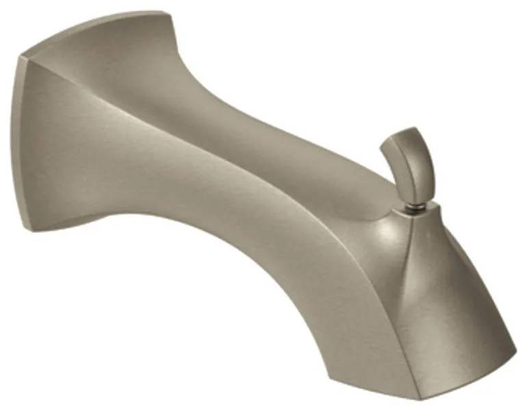 Moen Voss 7-3/4-inch Wall Mounted Brushed Nickel Diverter Tub Spout, 1/2-inch