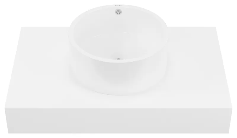Monaco 36" Floating Bathroom Shelf With Vessel Sink, Glossy White