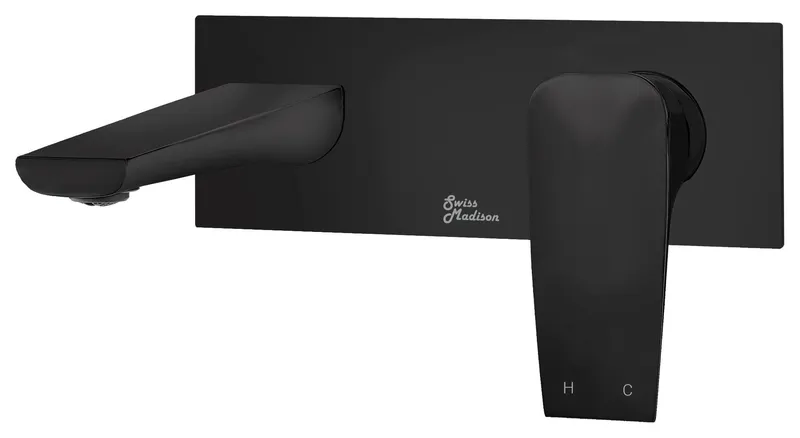 Monaco Single-Handle, Wall-Mount, Bathroom Faucet in Matte Black