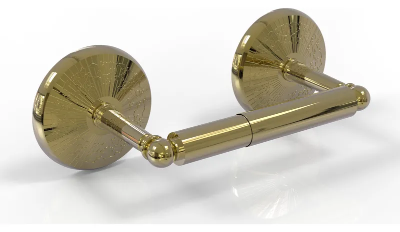 Monte Carlo 2 Post Toilet Tissue Holder, Unlacquered Brass
