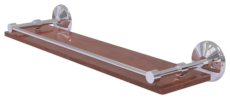 Monte Carlo Collection 22"Solid IPE Ironwood Shelf With Gallery Rail