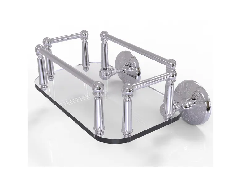 Monte Carlo Wall Mounted Glass Guest Towel Tray, Polished Chrome