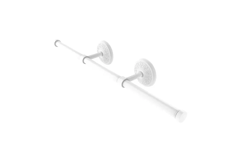 Monte Carlo Wall Mounted Horizontal Guest Towel Holder, Matte White