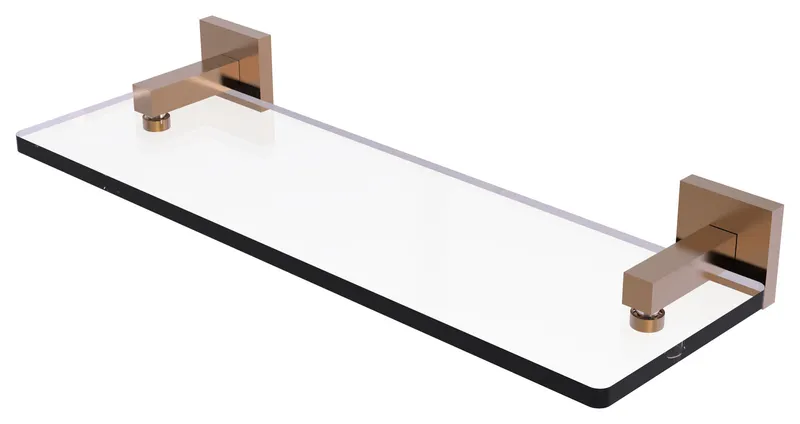 Montero 16" Glass Vanity Shelf, Beveled Edges, Brushed Bronze