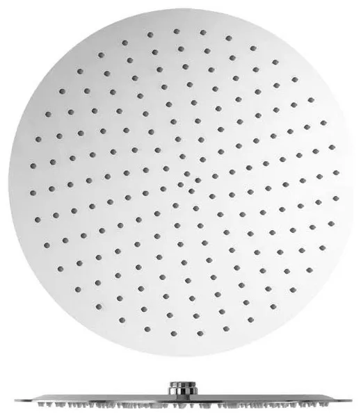 Moscu Round Ultra Thin Rain Shower Head, Polished chrome Stainless Steel, Large
