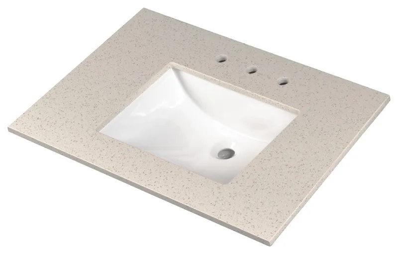 MSI VSL-ICE3722-2CM Iced White 37" Marble Vanity Top - White