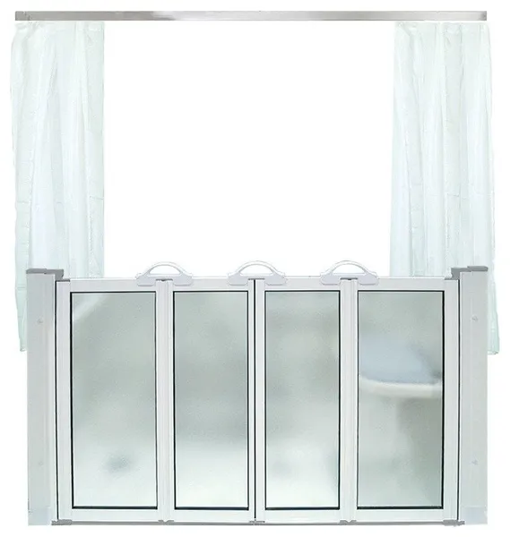 Mullen Alcove Door With Gray Trim, White/Gray