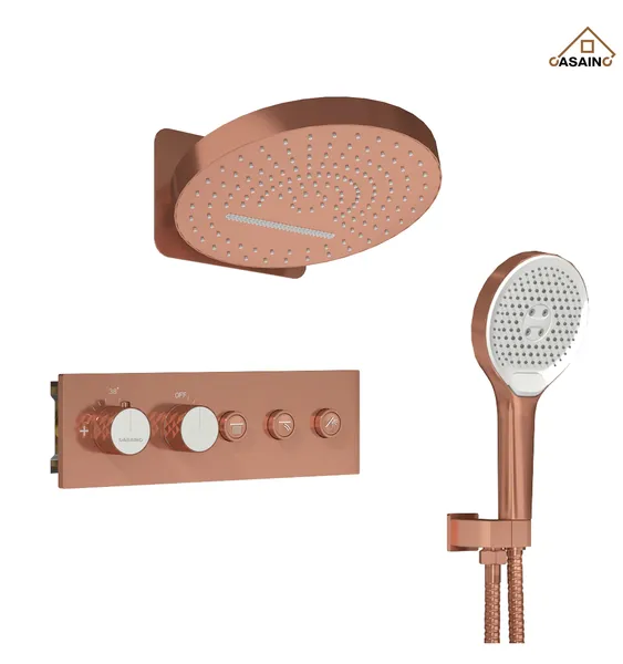 Multifunctional concealed large overhead spray luxury shower, Brushed Rose Gold