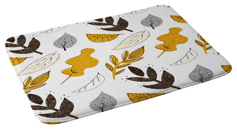 Mummysam Fall Leaves Memory Foam Bath Mat