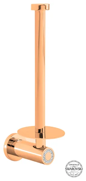 Muse Diamond Paper Vertical Roll Holder With Spare, Rose Gold