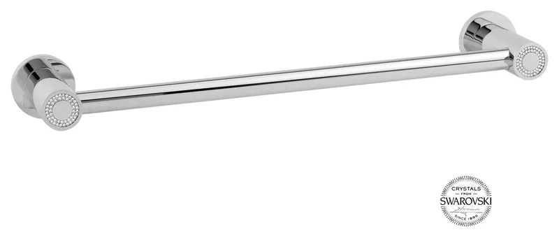 Muse Diamond Wall Towel Rail Holder, Swarovski-Chrome, 24"
