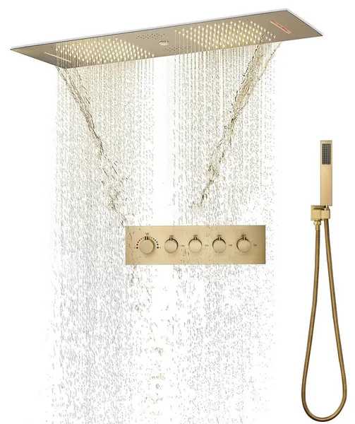 Musical Thermostatic Shower System, Hand Shower, Style A- Remote Control Light