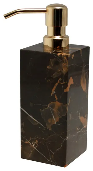 Myrtus Collection Black and Gold Marble Soap Dispenser