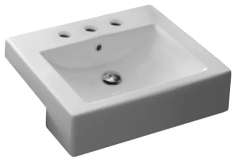 Nameeks 8025/D-Three Hole Scarabeo 20-1/8" Ceramic Drop In - White