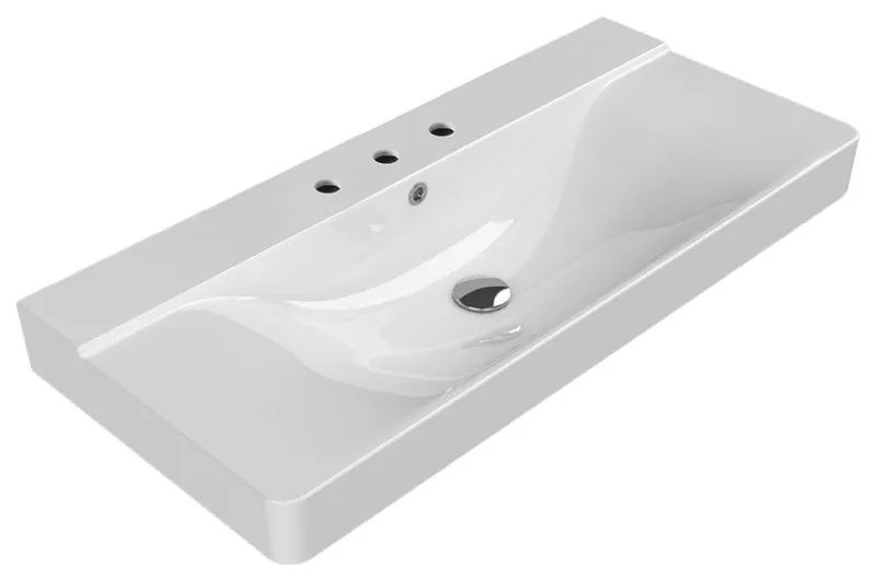 Nameeks CeraStyle 069600-U-Three Hole Mona 39-5/8" Rectangular - White