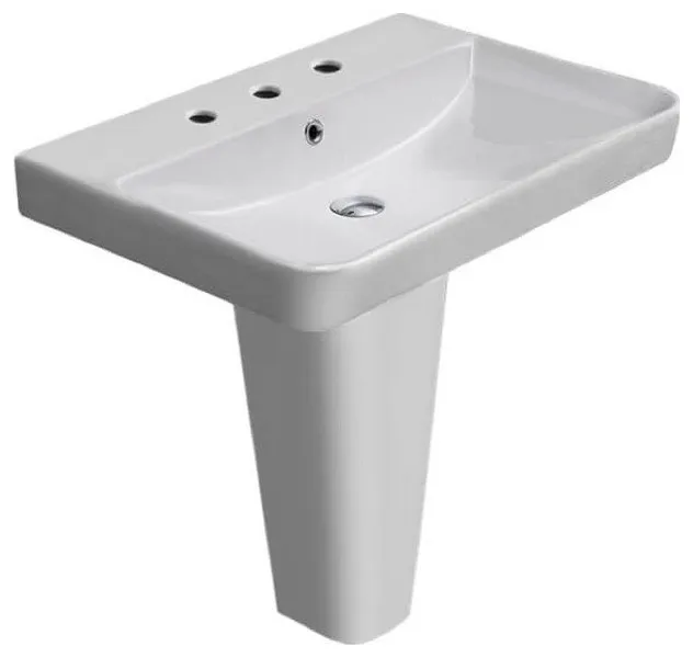 Nameeks CeraStyle 079600U-PED-Three Hole Noura 23-5/8" - White