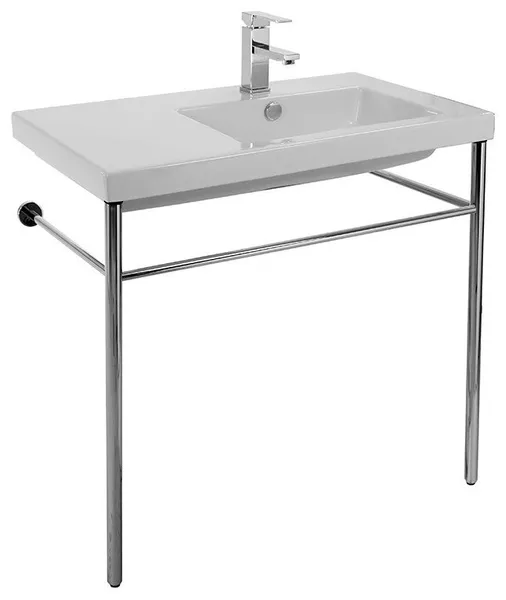 Nameeks CO01011-CON-One Hole Tecla 31-1/2" Ceramic Bathroom Sink - White