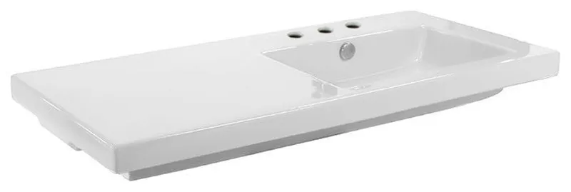 Nameeks CO02011-Three Hole Tecla 39-3/8" Ceramic Wall Mounted / - White