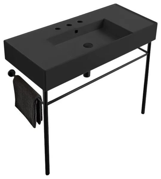 Nameeks Scarabeo 5124-49-CON-Three Hole Teorema 49" Rectangular - Matte Black