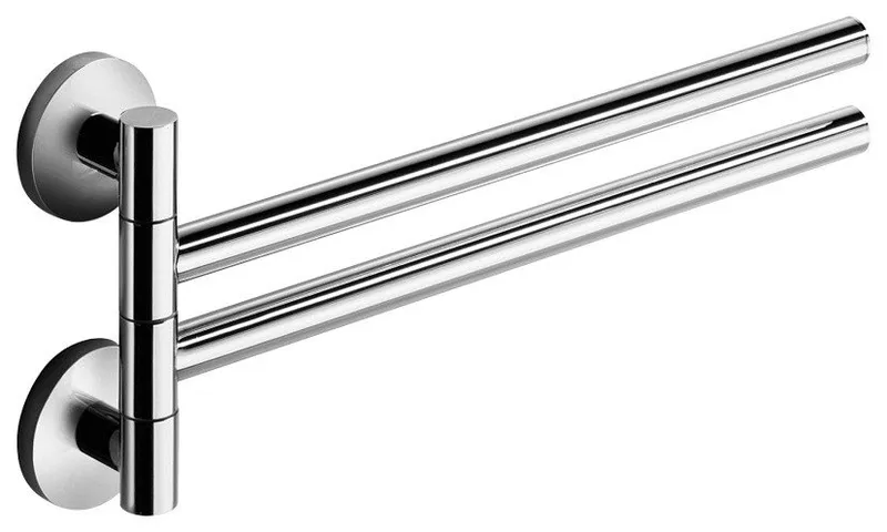 Napie Swivel Double Towel Bar, Chrome, 15.8"