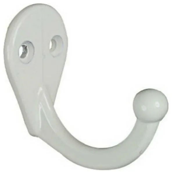 National Hardware® N248-377 Single Clothes Hook, White, 2-Pack