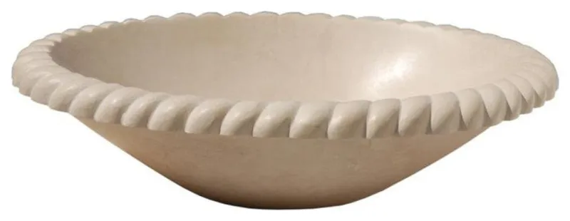 Natural Stone Champagne Limestone Vessel Sink (L)22" (W)18" (H)6"
