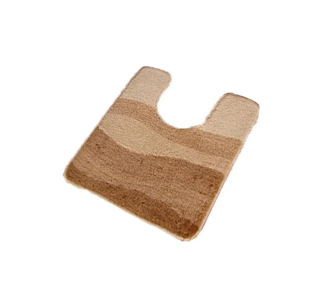 Nature Beige Non Slip Washable Pedestal Bathroom Rug, Miami