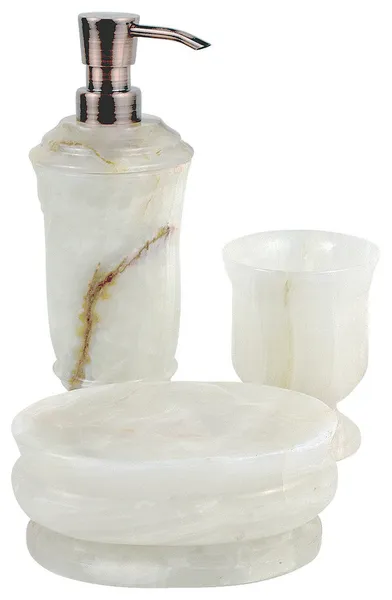 Nature Home Decor White Onyx 3 Piece Set