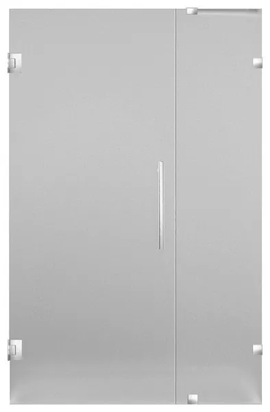 Nautis 46"x72" Completely Frameless Hinged Shower Door, Frosted, Stainless Steel