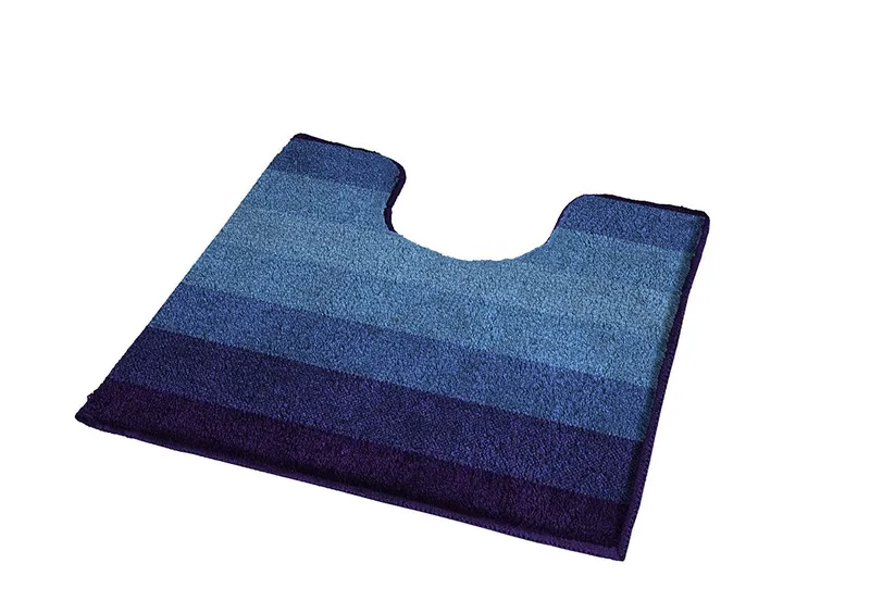 Navy Blue Non Slip Washable Bathroom Rug, Palace, Pedestal