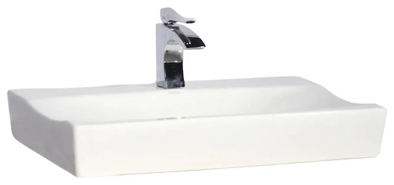 New Sardinero White Rectangular Ceramic Vessel Sink